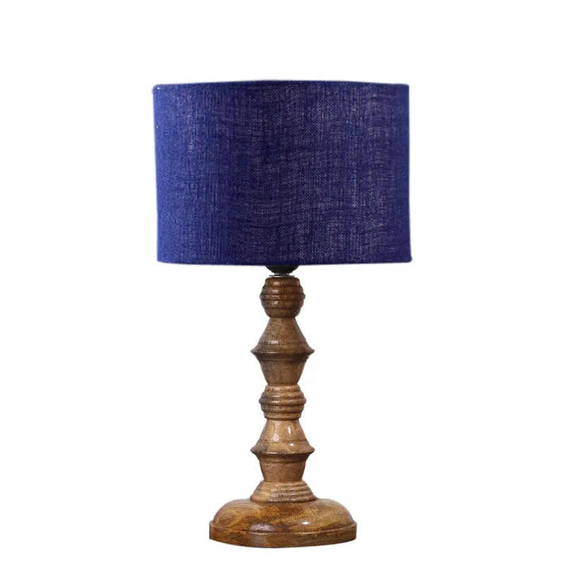 Sienna I Timber Wooden Table Lamp - Blue,Brown media 6