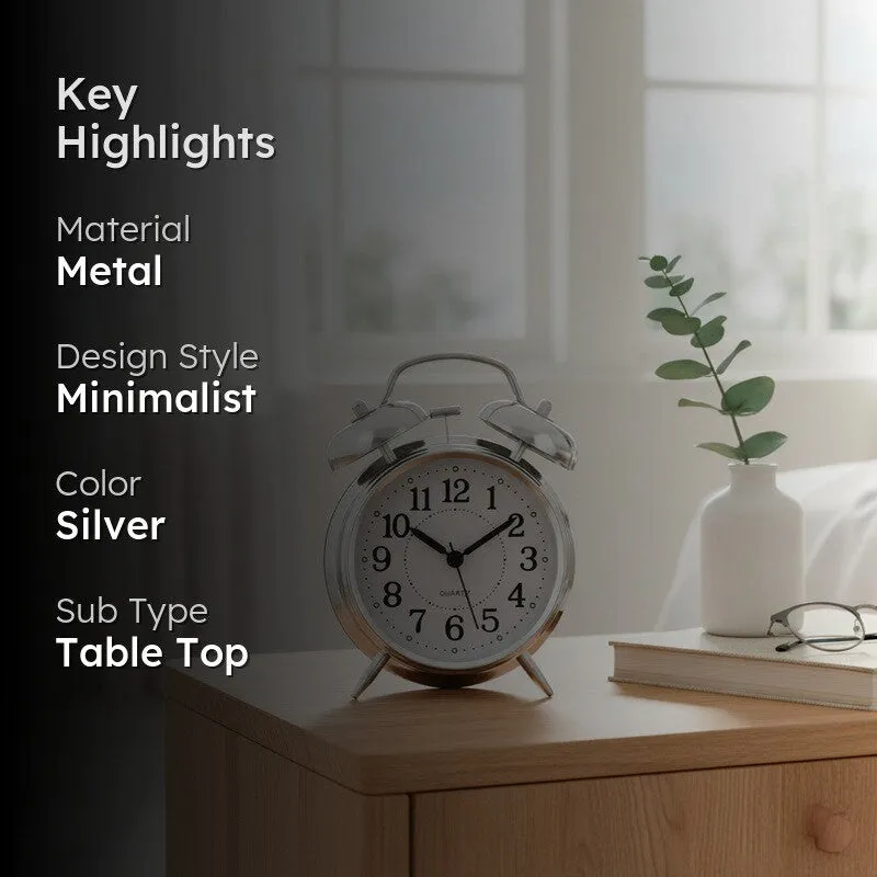 Time Aura Round Metal Table Clock media 2