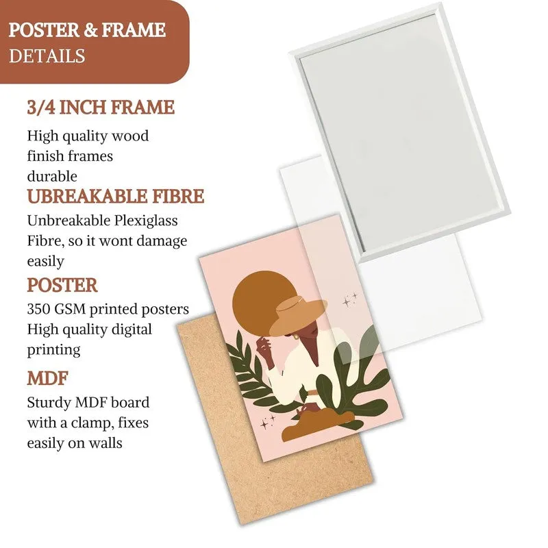 Sunlit Muse Paper Wall Painting With Frame - White media 6