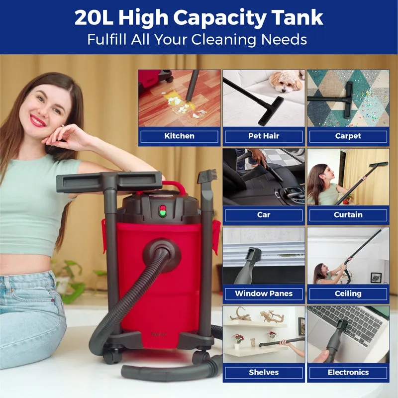 Balzano Pro Wet & Dry Vacuum Cleaner (Red/1200 W) - 20 L media 5