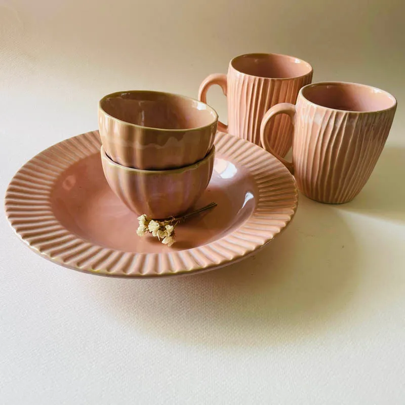 Flamina Dinner (Pink) - 5 Piece Set media 4