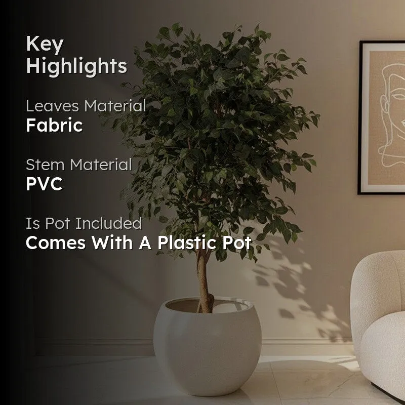 Verdant Calm Artificial Plant With Black Plastic Pot - 7.4 ft media 2