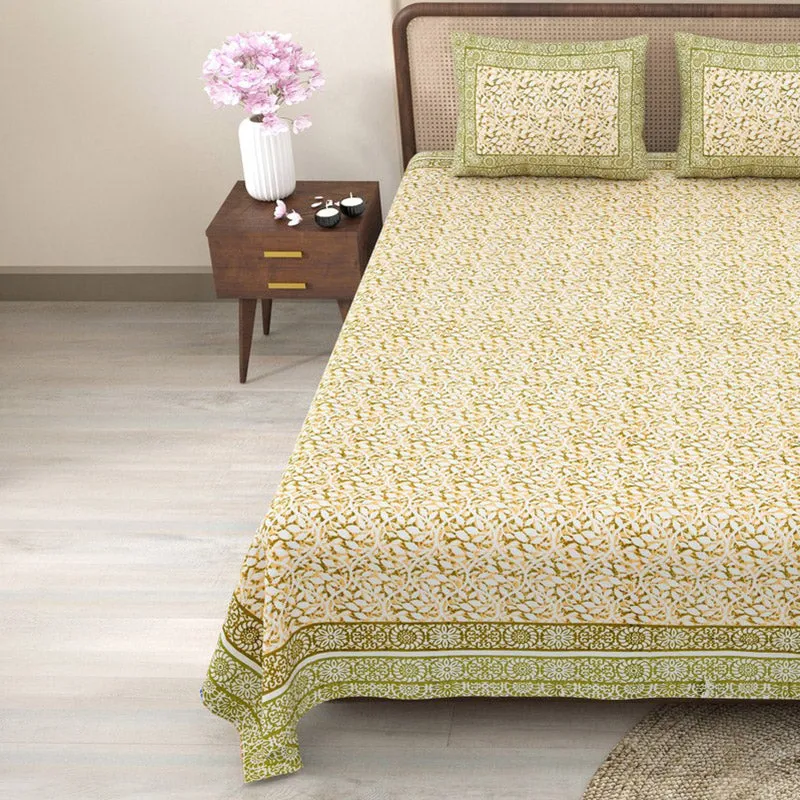Softra Cotton Bedsheet (Yellow) - 240 TC media 4