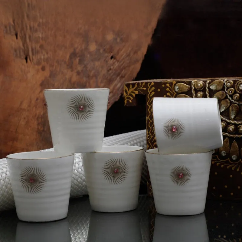 Serenity Bone China,Crystal Tea Cup (90 mL Each) - Set Of Six media 6
