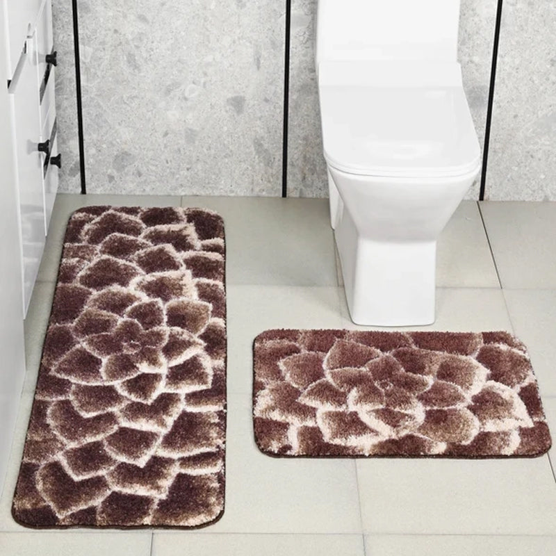 Saral Home Petal Anti-Skid Bathmat - Two Piece Set