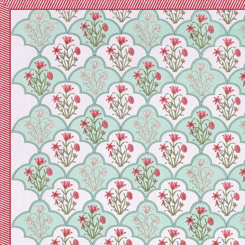 Rupa Cotton Bedsheet (Pista Green, Pink) - 180 TC media 6