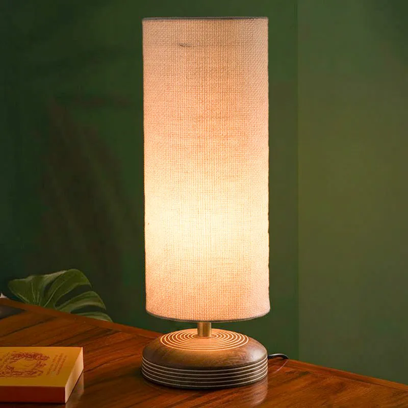 Savera Siera Fabric Table Lamp - Grey,Brown media 1