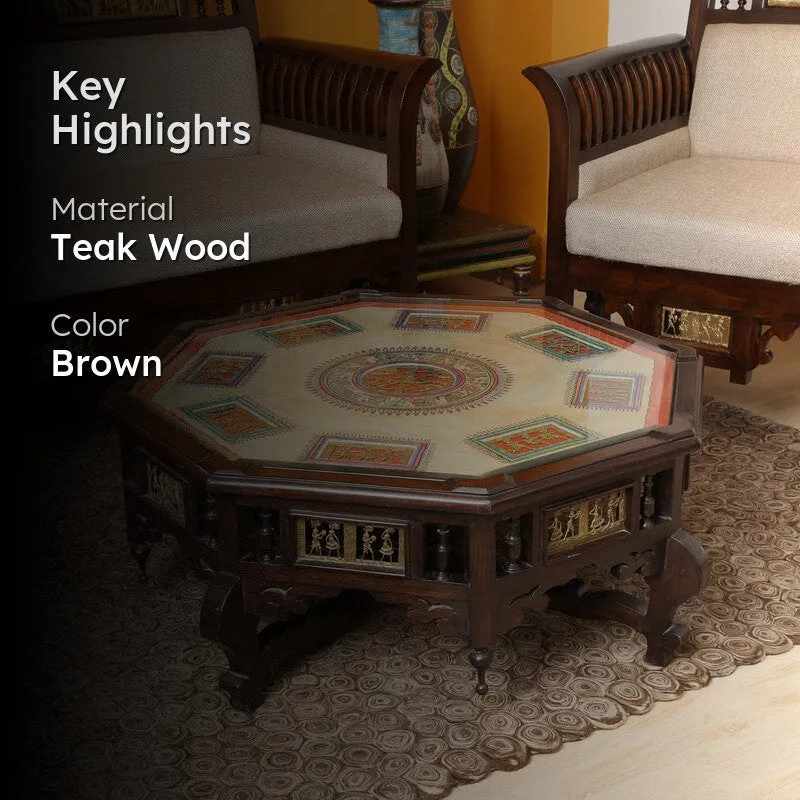 Nube Teak Wood Center Table media 2