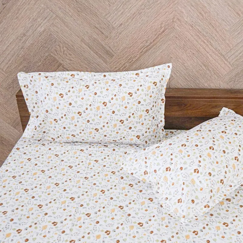 Avani Floral Cotton Bedsheet (Yellow) - 180 TC media 4
