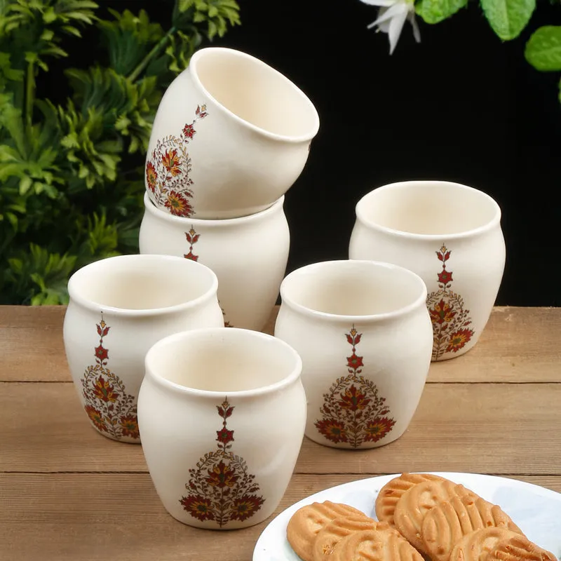 Gardenia Handcrafted Ceramic Kulhad (220 mL) - Set Of Six media 1