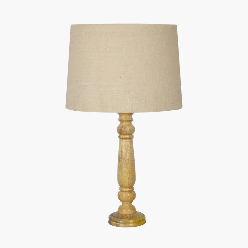 TranquilGlow Relaxing Wooden Table Lamp - Beige media 3