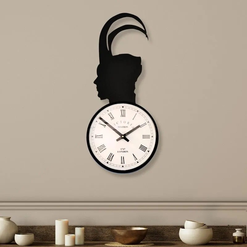 Hook Steel Analog Wall Clock - Black media 1