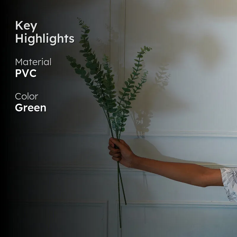 Faux Green Eucalyptus Flower Stick (30 CM) - Set Of Two media 2