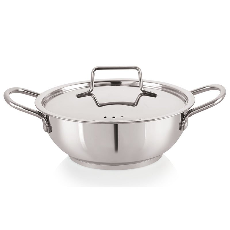 Nirlon Steel Kadhai With Lid - 2500 mL/9 Inches media 7