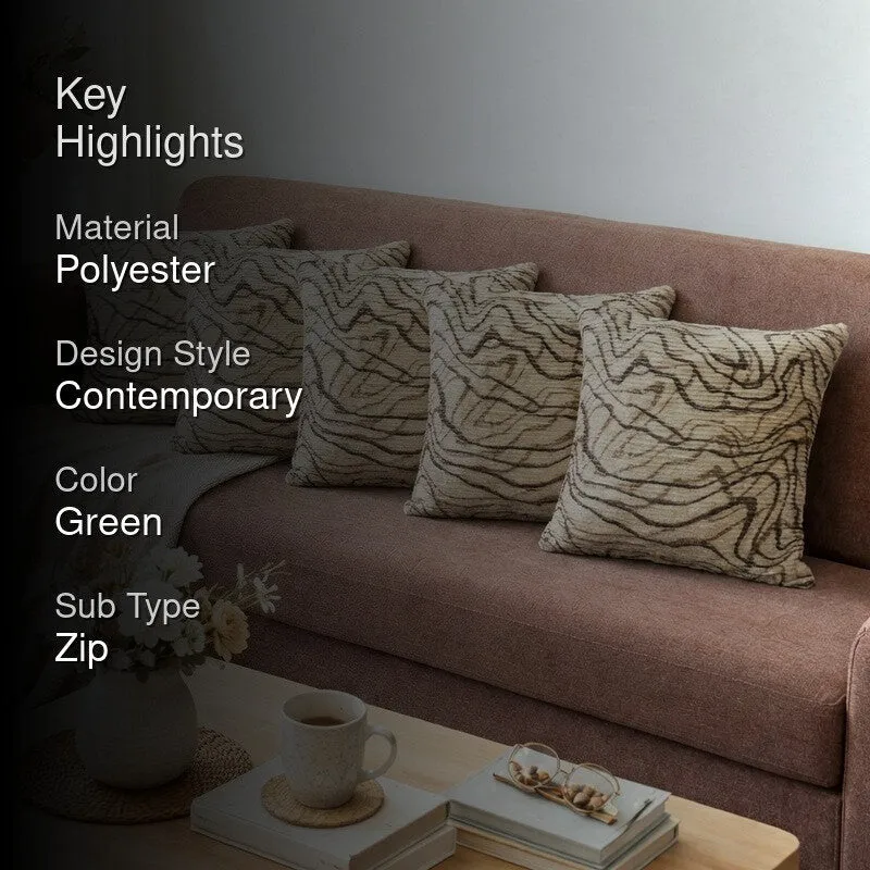 LiquidFlow Cushion Cover (Mocha) - Set Of Five media 2