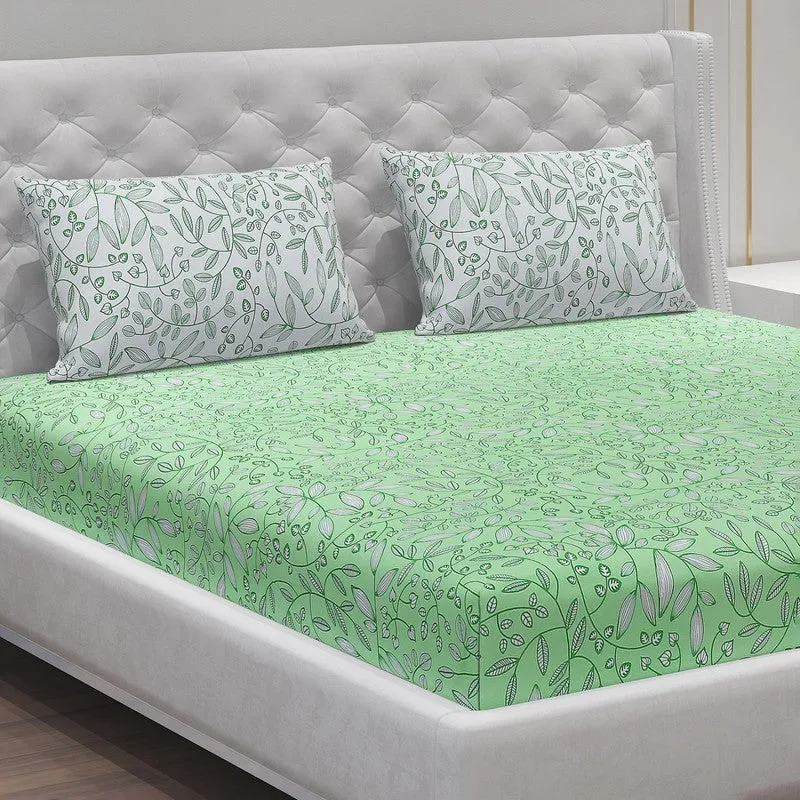 Monte Carlo Floria Luxe Cotton Bedheet (Green) - 104 TC media 5