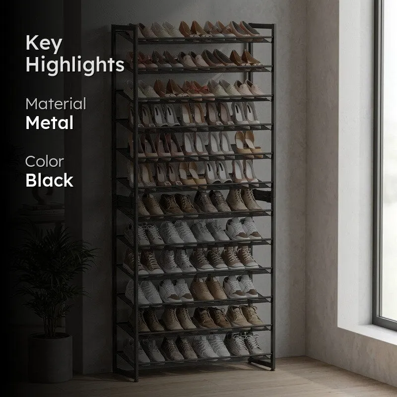 Elegant Metal Shoe Rack - Black media 2