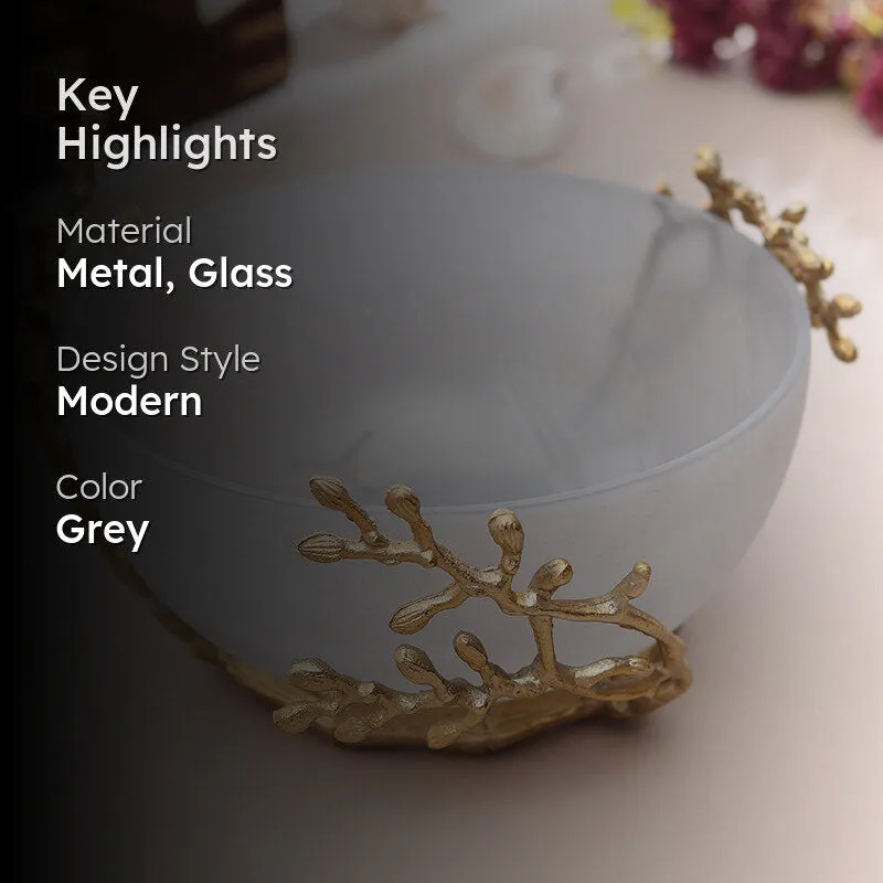 Roscoe Branched Accent Bowl - Grey media 2