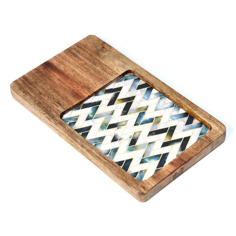 Imara Zig Zag Gale Mangowood Wood Platter media 3