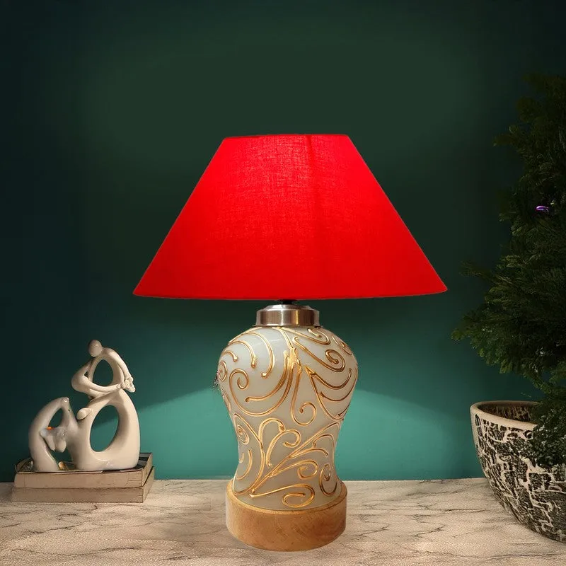 Lumithra Wooden Table Lamp - Red media 1