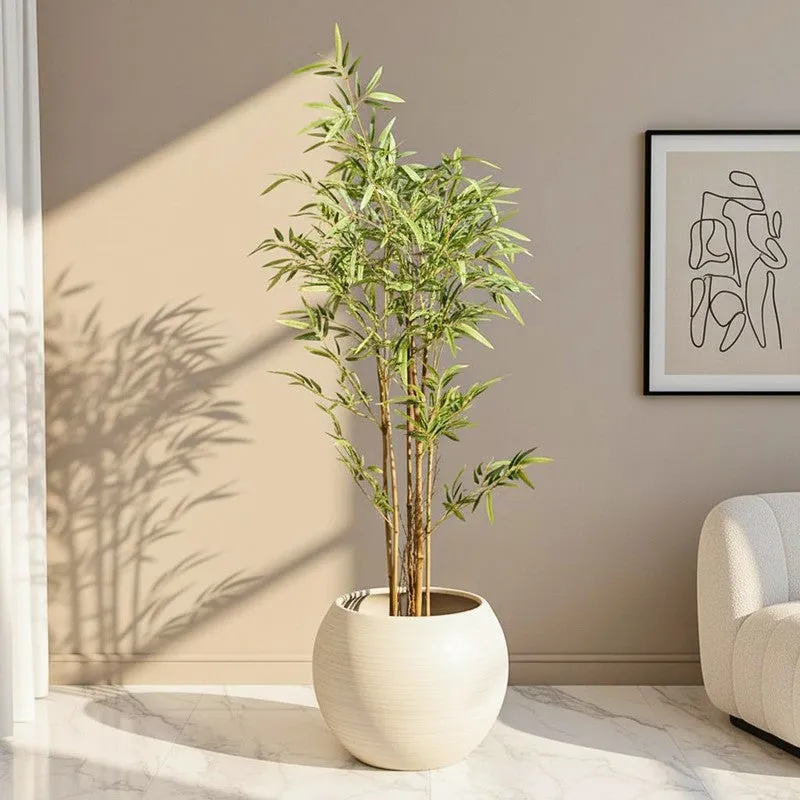 Eudora Artificial Bamboo With Black Plastic Pot - 4 Feet media 1