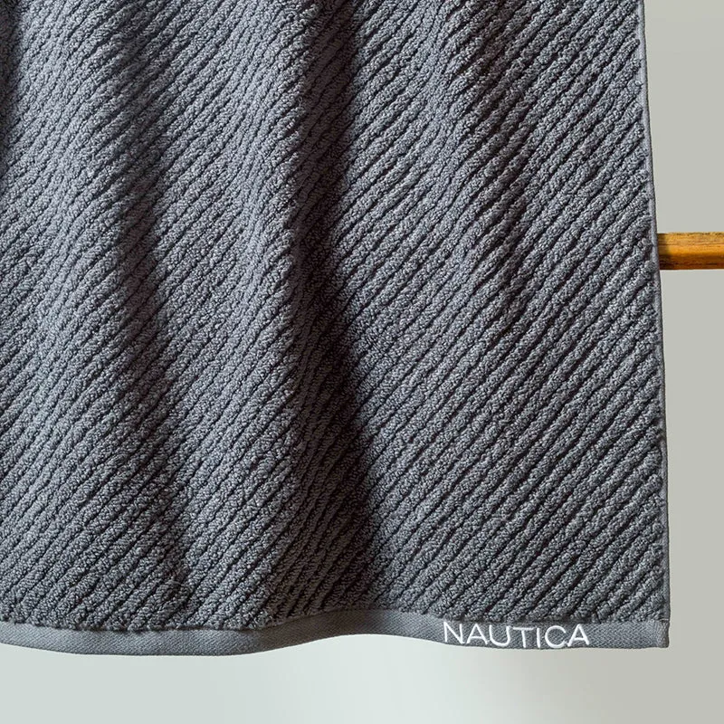 Nautica Riviera Soft Cotton Bath Towel (Dark Grey) - Set Of Two media 3