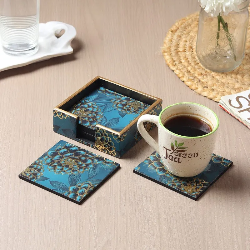 Deshira Wooden Coaster with Stand - Seven Piece Set media 3