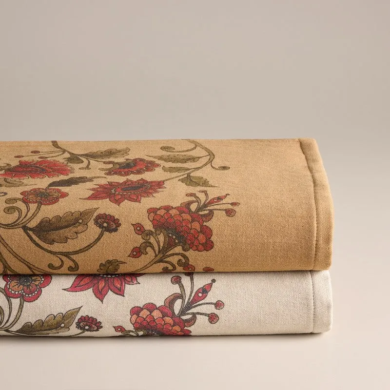 Gulnaar Cotton Bath Towels - Off White & Green media 5