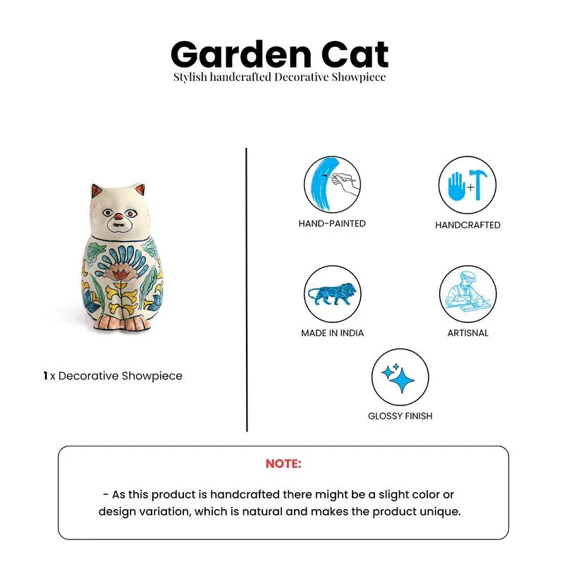 Garden Cat Ceramic Handpainted Showpiece media 6