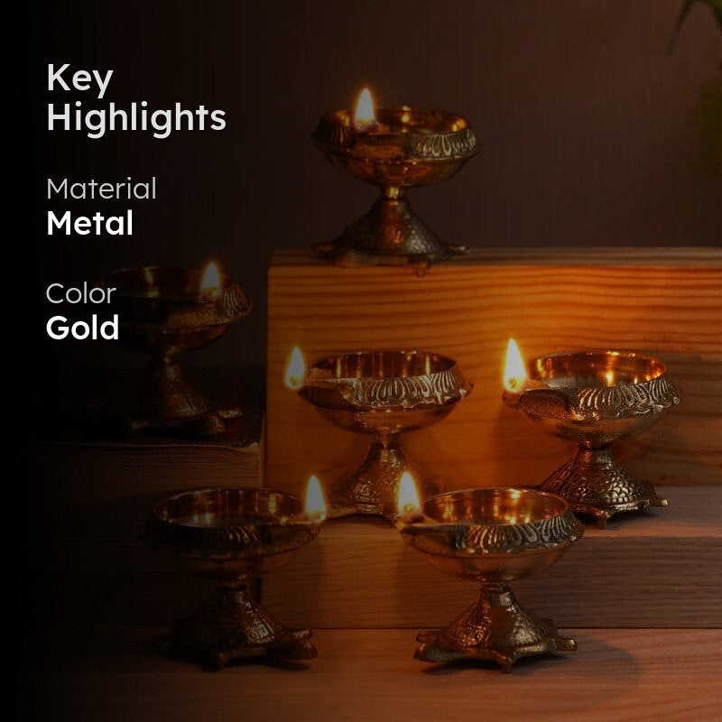 Trishika Tortoise Diya - Set Of Six media 2