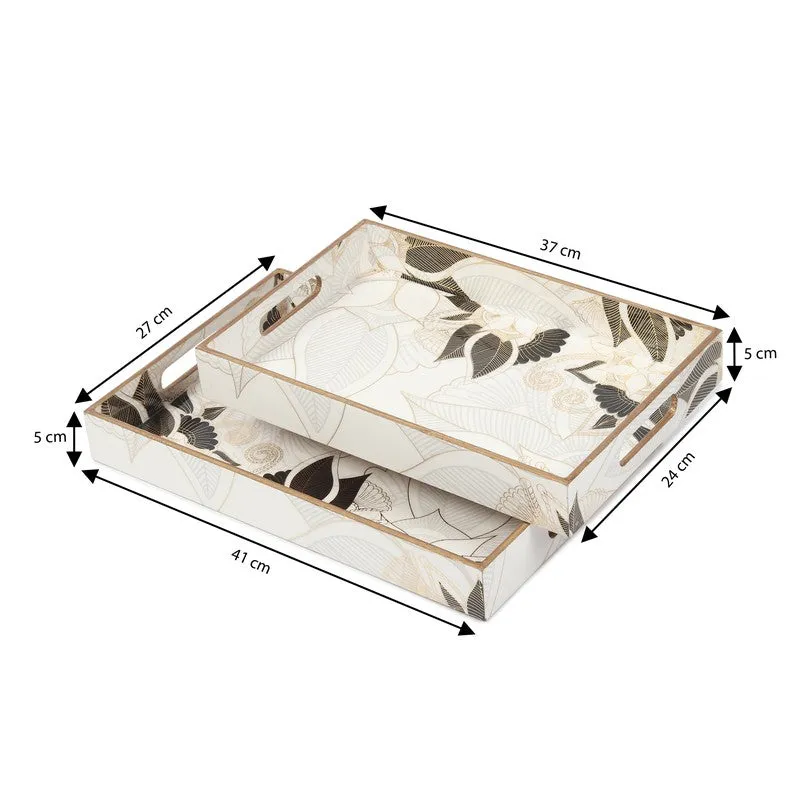 Decorative Rectangle Wood Serving Tray - Set Of Two media 7