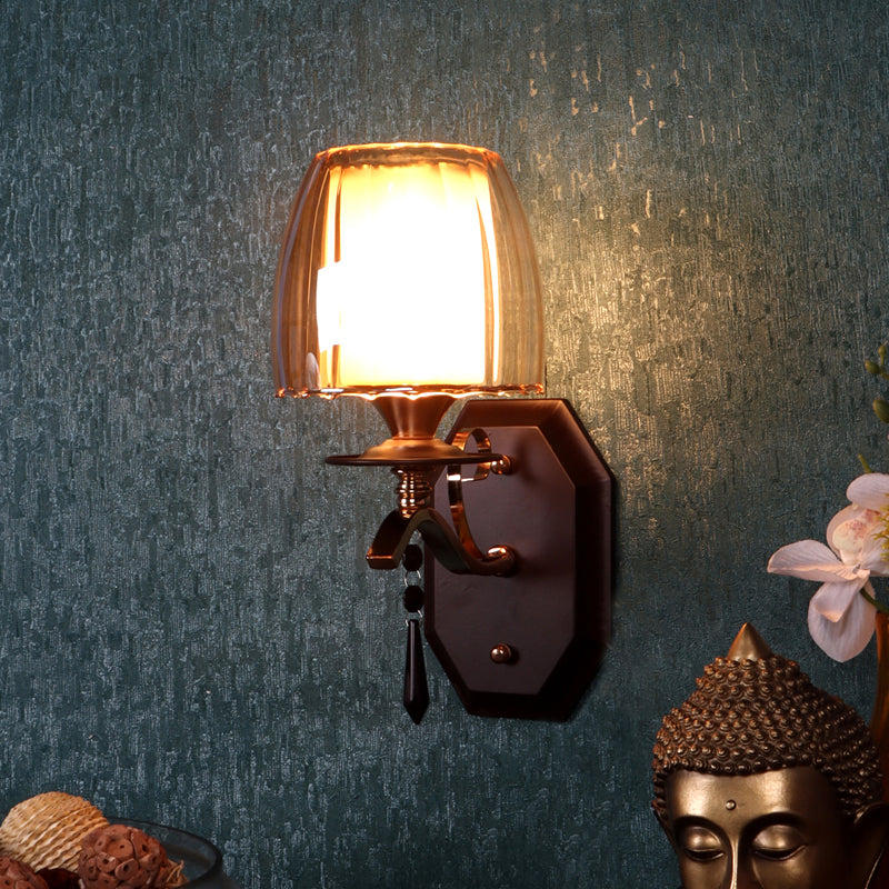Onyxa Iron Wall Lamp - Brown & Gold