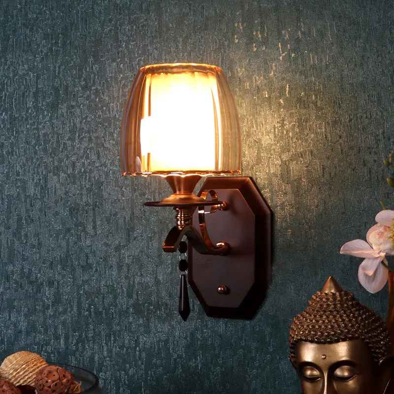 Onyxa  Iron Wall Lamp - Brown & Gold media 1