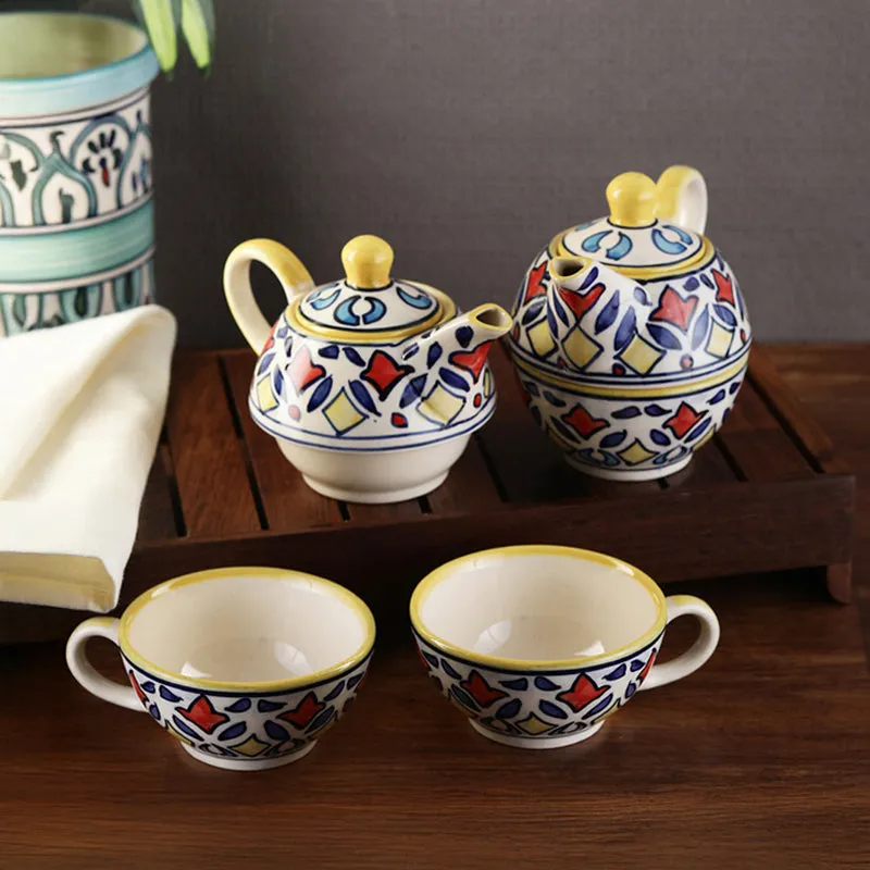 Ruhani Stackable Tea Cup & Pot (120 mL/250 mL) - Four Piece Set media 1