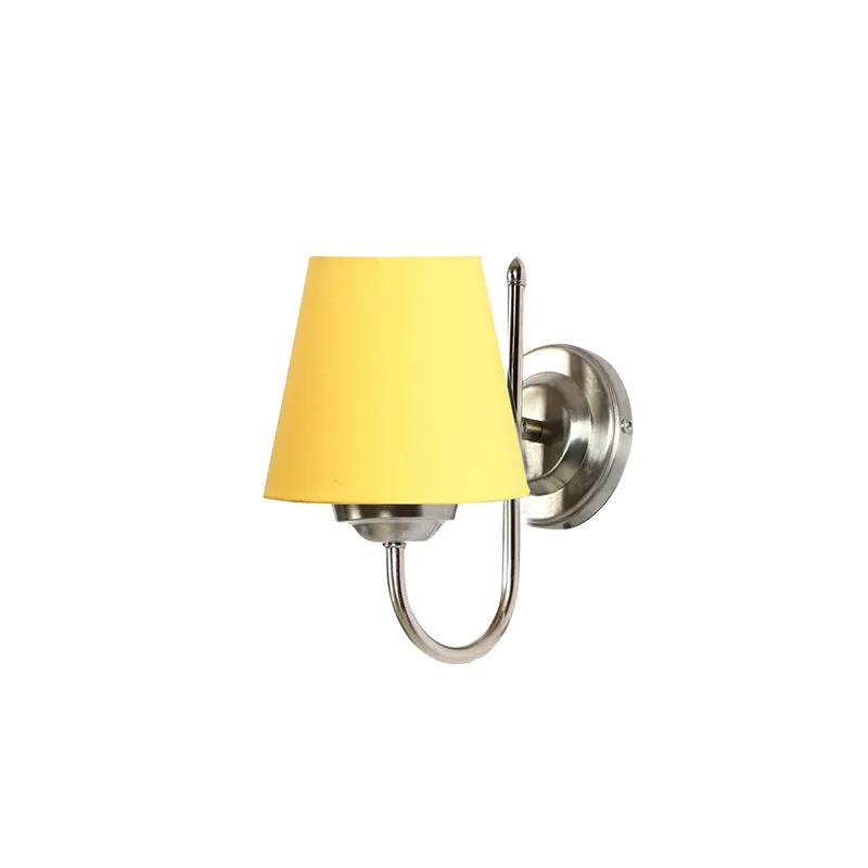 Altura Conical Fabric & Metal Wall Lamp - Yellow media 3