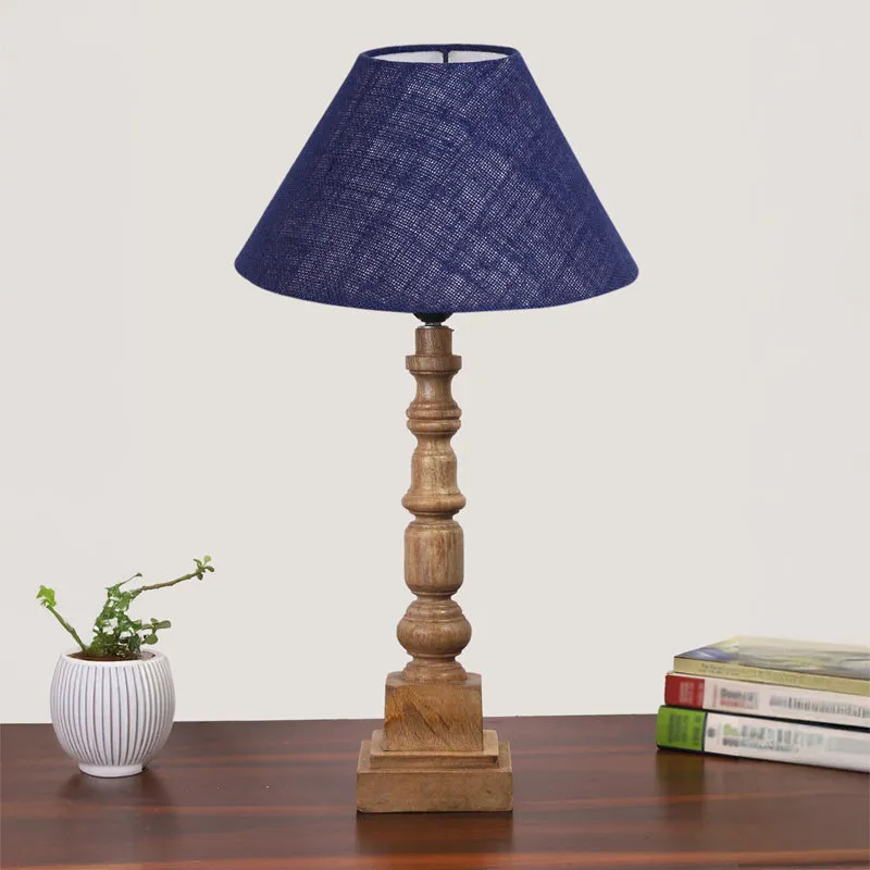Sienna II Arbor Wooden Table Lamp - Blue,Brown media 3