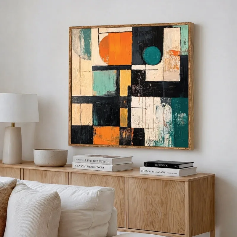 Color Geometry Canvas Wall Art With Frame media 4