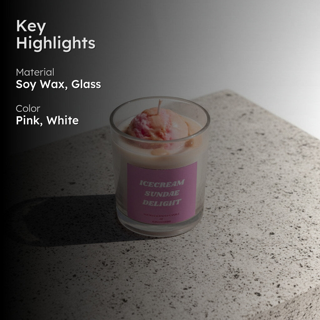 Ice Cream Sundae Scented Candle - Strawberry media 2