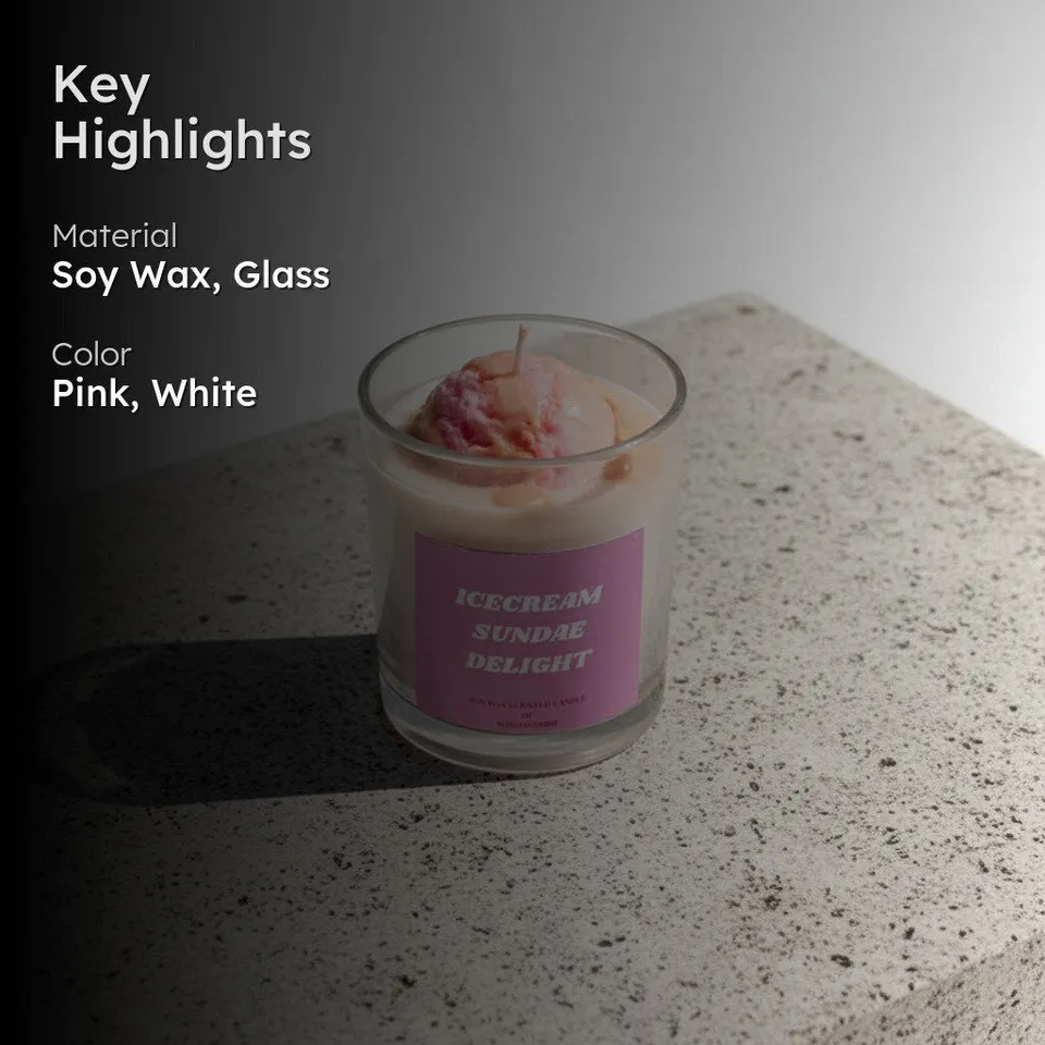 Ice Cream Sundae Scented Candle - Strawberry media 2