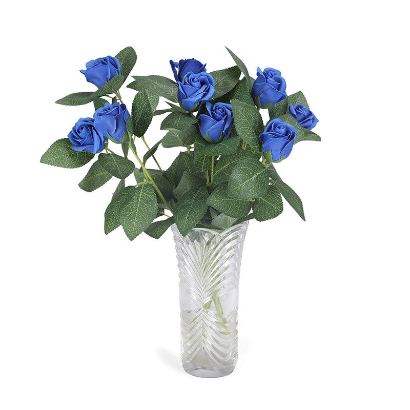 Artificial Blue Rose Sticks - Set Of Two media 4
