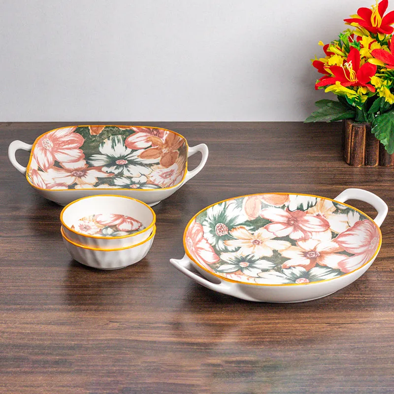 Golden Glow Porcelain Platter - Four Piece Set media 3