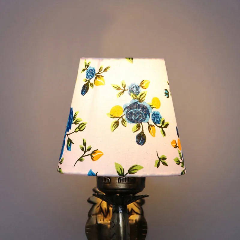 Ziada Stiva Blue Fleur Conical Fabric & Metal Wall Lamp media 4