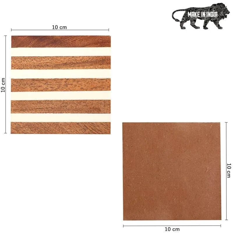 Stripe Stave Coaster - Set Of Four media 4