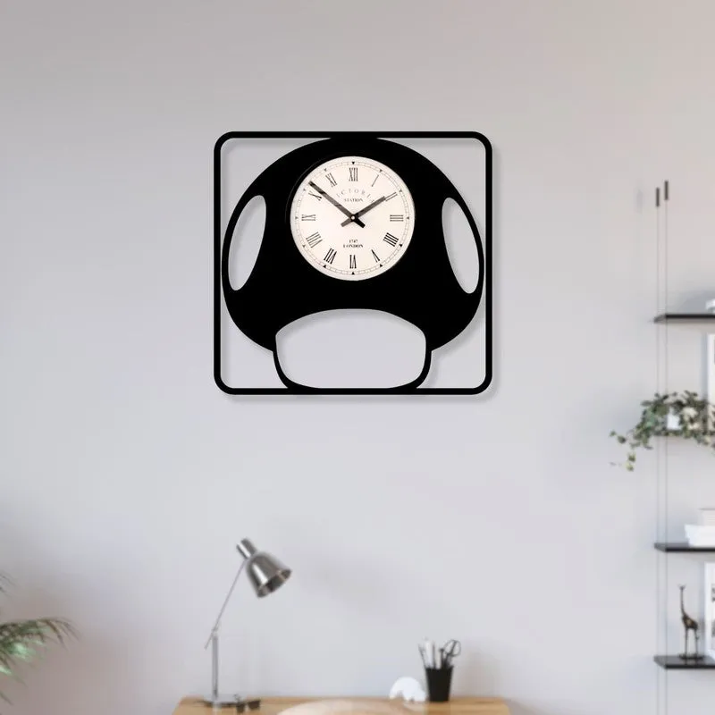 Toonora Steel Analog Wall Clock - Black media 3