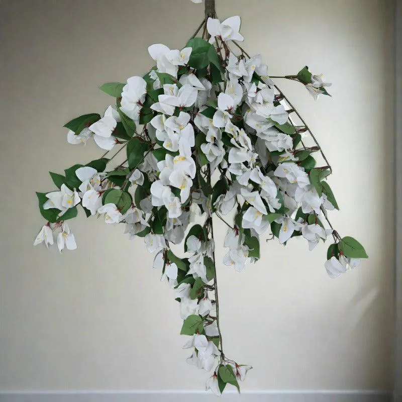 Faux Bougainville Vine Bunch - White media 1