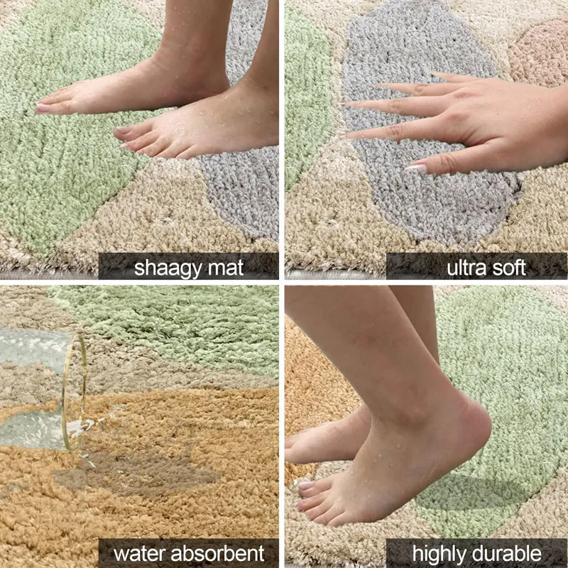 Pastel Fronds Microfiber Bath Mat media 6