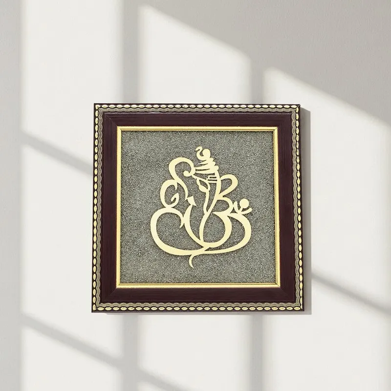 Divine Lord Ganesh Pyrite & Wood Wall Art media 5