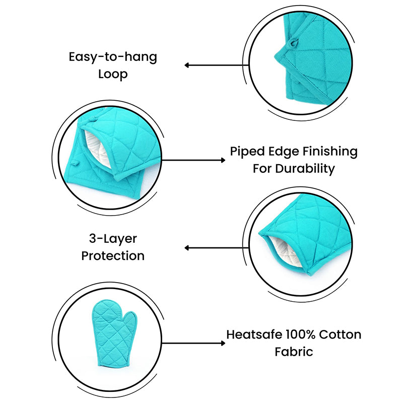 Swayam Garde Kitchen Gloves (Aqua Blue) - Set Of Two media 8
