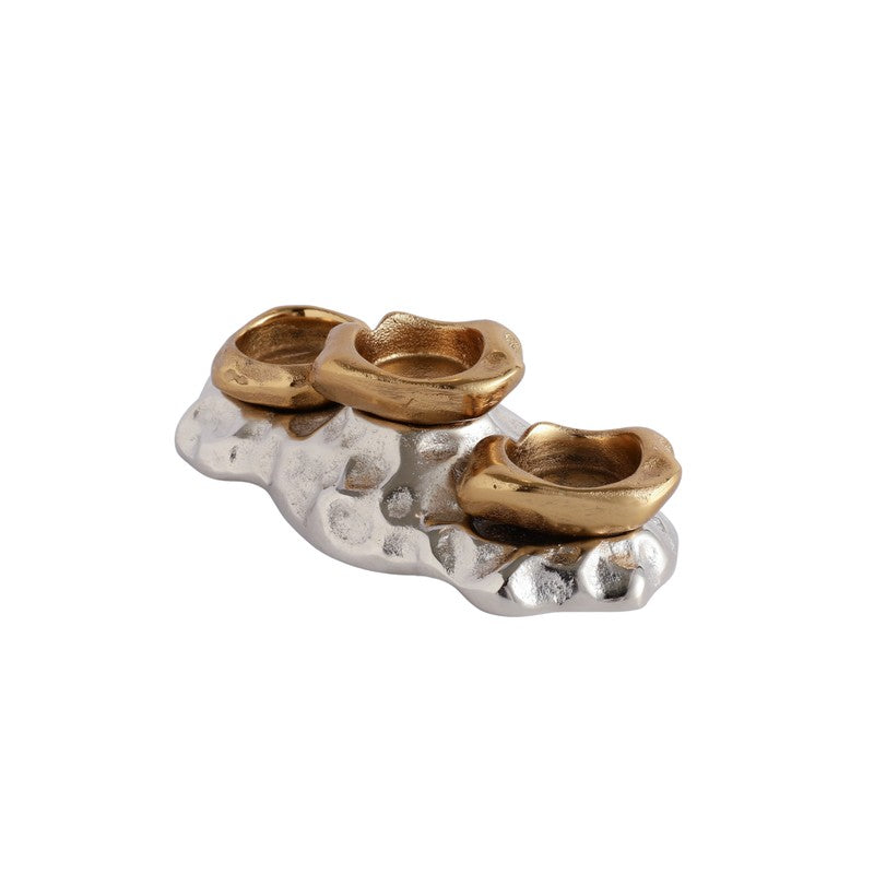 Regal Lotus Candle Holder - Gold media 4