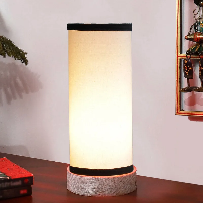 Ocra Tower Wooden Table Lamp - White,Black media 1